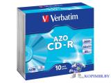 диск CD 700 Мб 52х Slim CRYSTAL AZO Verbatim