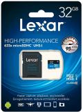 Артикул: LSDMI32GBB633A,  Флэш-карта 32GB Lexar microSDHC CLASS10 UHS-1 с адаптером