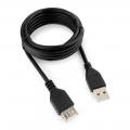 Кабель AM/AF USB2.0 Pro Cablexpert CCP-USB2-AMAF-6 1,8м, экран, черный