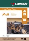 230 фотобумага Lomond матовая 230 г/м2 А4  50лист арт.0102016