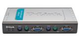 КVM-переключатель D-link DKVM-4K 4-портовый переключатель KVM, Два кабеля 1.8 м в комплекте