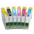 Перезаправляемый картридж  Epson  P50/PX700 Bk (Hi-Black) new T0801 пустой, с чипом